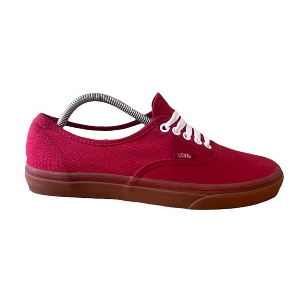 Vans Red/Gum Skate Sneakers Sz 10 Skater Canvas Lo Top - Picture 1 of 9